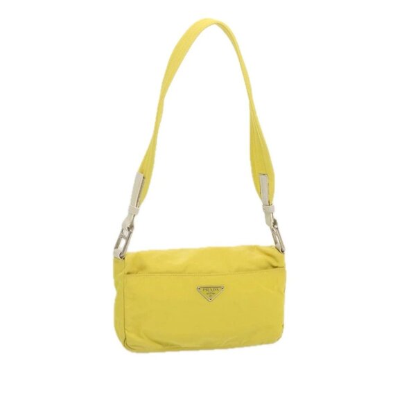 PRADA Shoulder Bag Nylon Yellow Auth 68364 - Picture 1 of 16
